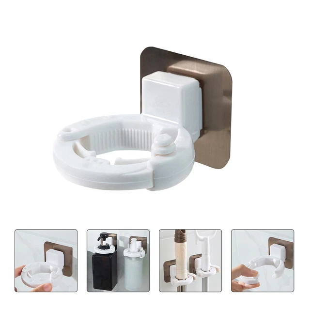 3 piezas Estante Colgante Plástico Champú Gancho De Pared Para Baño Blanco