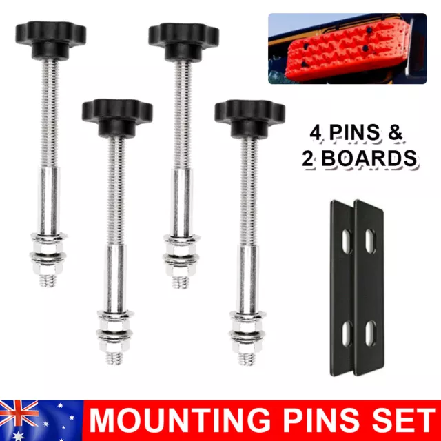 Mounting Pins Set Recovery Tracks Mount Holder Bracket Fixing 4WD Accessories AU