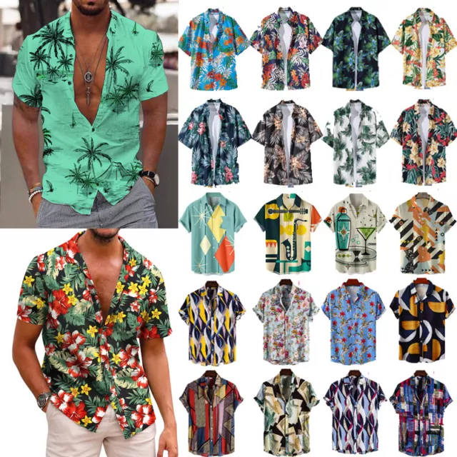 Camisa Hawaiana Para Hombre Palm Deer Beach Hawaiian Aloha Party Disfraz De <