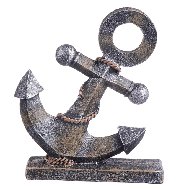 Ornamento modello ancoraggio spedizione 20,5X16,3X4,5CM resina mare