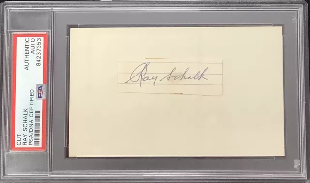 Ray Schalk Signed Cut Baseball HOF Autograph 1919 Chicago Black Sox WSC PSA/DNA