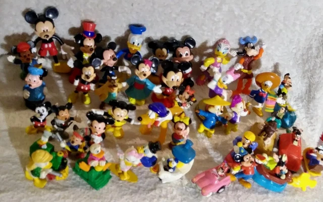 Vintage Disney Toys Mickey Minnie Mouse Figures Duck Goofy Pluto Rubber 39