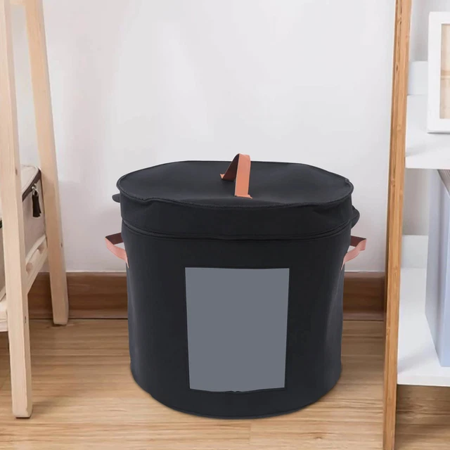 New Durable Large Storage Box 19"x17" Foldable Round Travel Clothes Hat Box USA