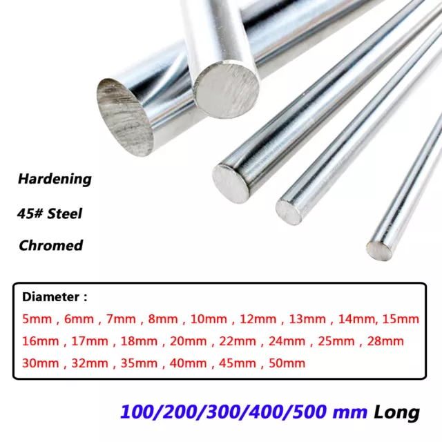 Dia 5mm to 50mm Smooth Rods Linear Shaft Chrome Plated Round Bar CNC 3D Printer