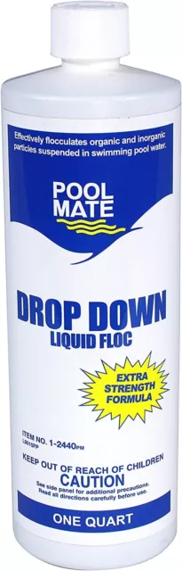 Pool Mate 1-2440 Liquid Drop Down Swimming Pool Flocculant, 1-Pack