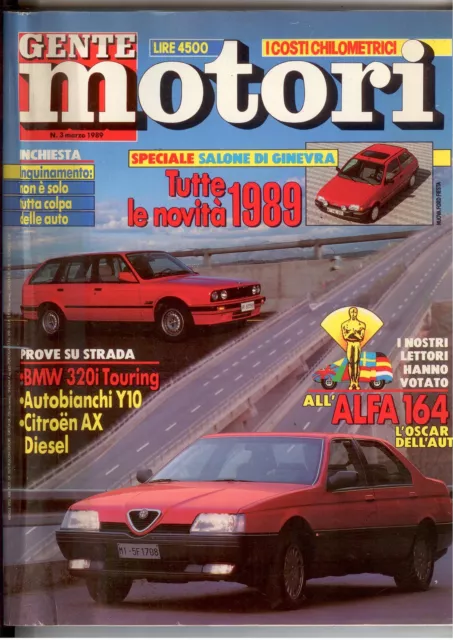 C2  Gente Motori N. 3 Marzo 1989 - In Copertina Alfa 164