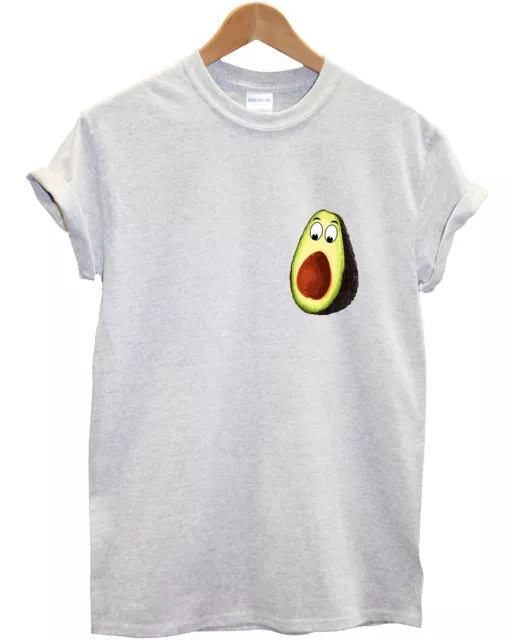 Funny Avocado T-Shirt Pocket Print Logo Mens Womens Kids Vegan Veganism Food L87