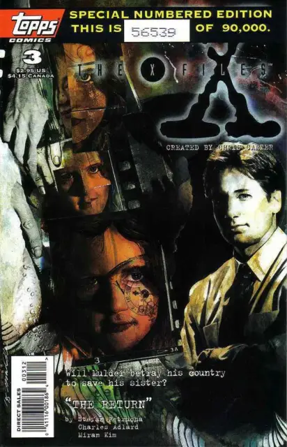 The X-Files #3 Near Mint 1995 Special Numbered Edition Variant Topps Comics