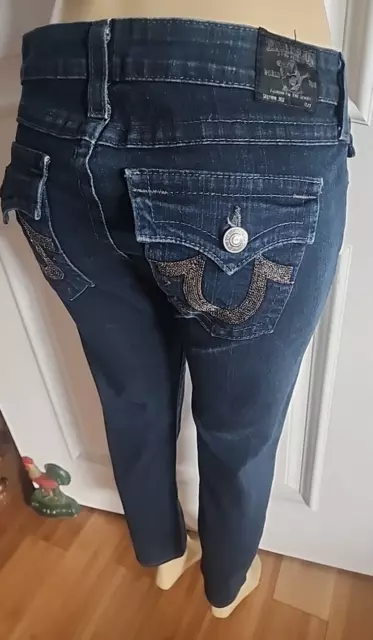Women's True Religion Jeans Julie Skinny Slim USA Made Bling Pockets Size 31