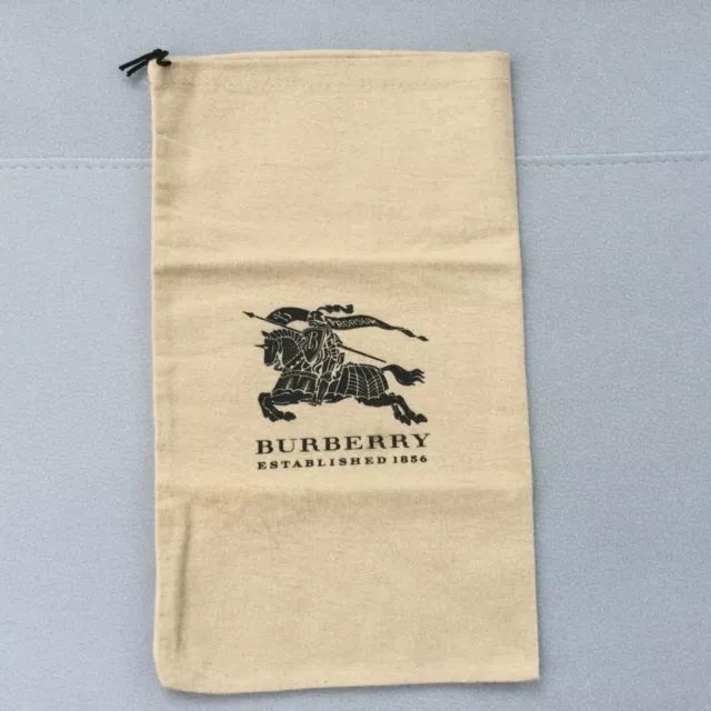 Authentic Burberry Logo Dust Bag Drawstring Travel Storage 13” X  7,5” Medium