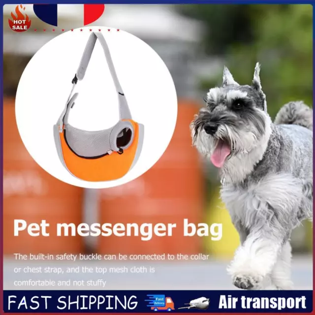 Polyester Cat Carrier Bag Dog Carrier Pouch Pet Outdoor Products (Grey Orange) F