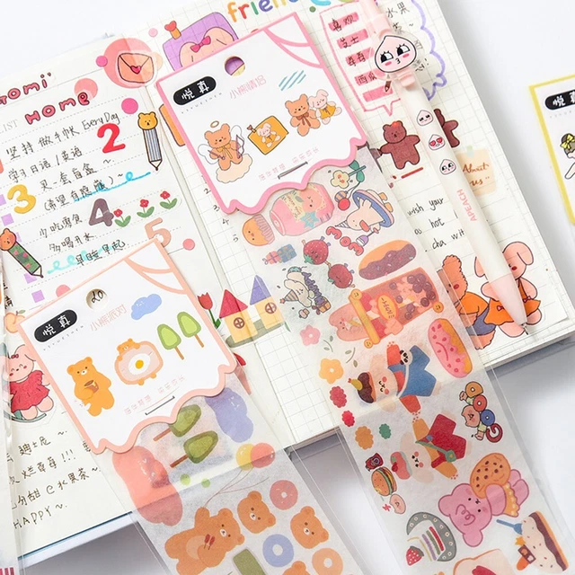 Material decorativo pegatinas hágalo usted mismo papelería hermoso álbum de recortes pegatinas