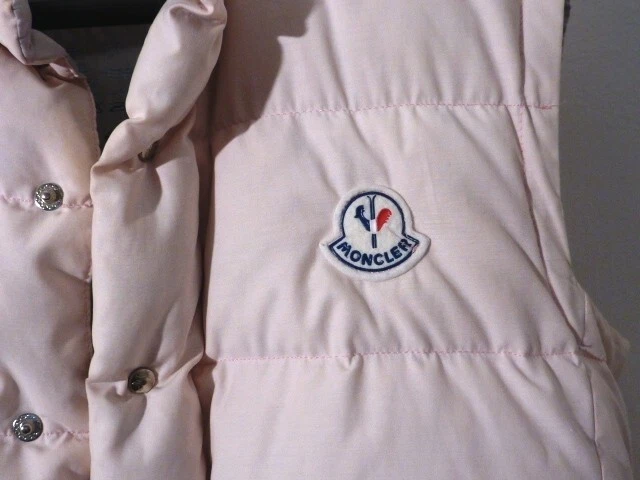 MONCLER, GILET, SMANICATO, piumino, donna, colore rosa chiaro.ORIGINALE.