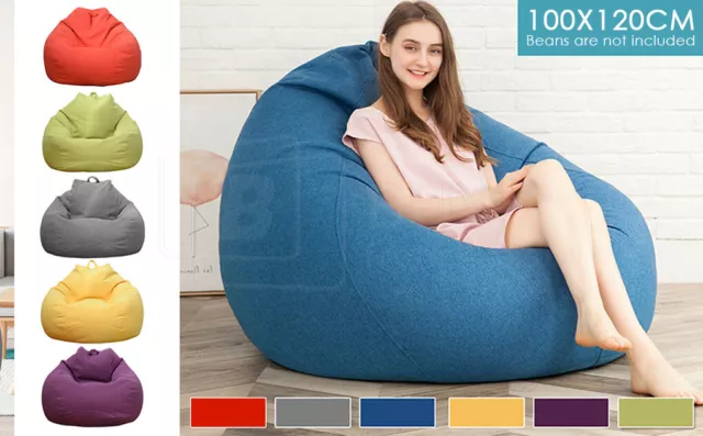 Extra Large Bean Bag Chairs Sofa Cover Indoor Lazy Lounger For Adults Kids 2