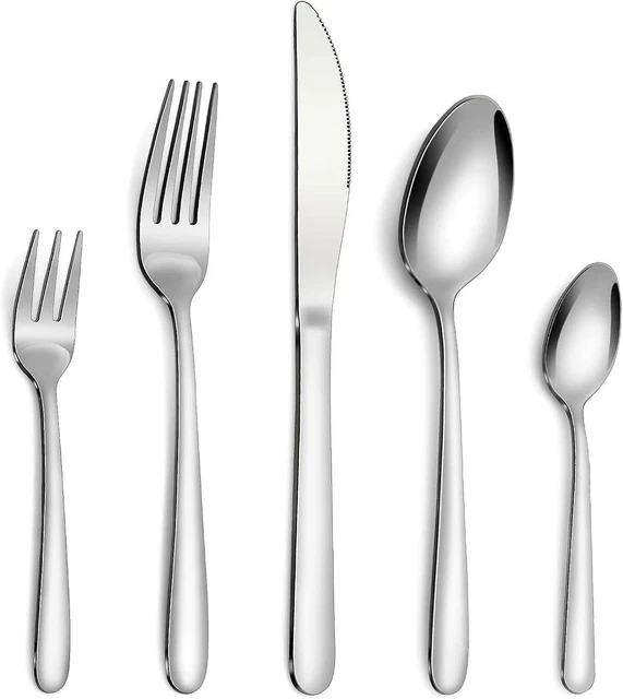 Set Di Posate Da 60 Pezzi, Set Di Posate per 12 Persone, in Acciaio Inox Con Col