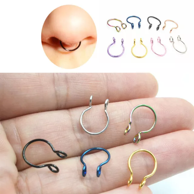 Frauen Fake Septum Clip On Non Piercing Swirls Septum Nasenring Faux Stylish A