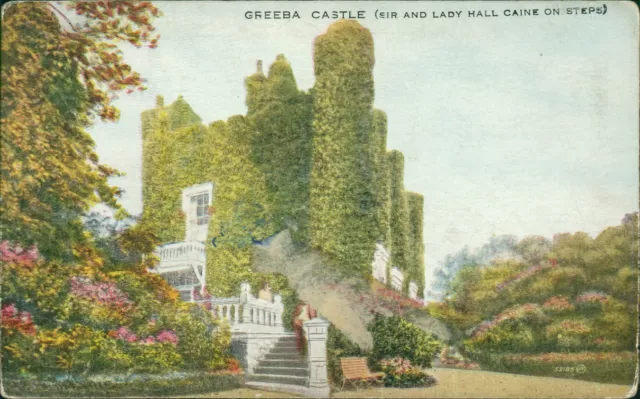 Greeba Castle Sir & Lady Hall Caine on Steps 52185 Valenitnes Valesque