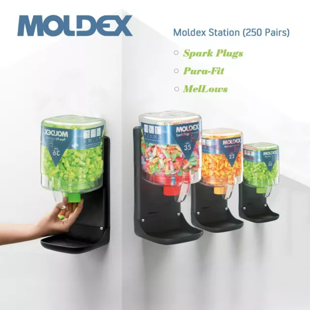 Moldex Station Earplugs Disposable Foam Ear plugs Dispensing System (250 Pairs)