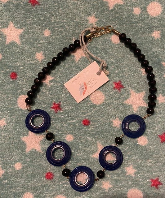 Splendette Necklace, Blue/Black