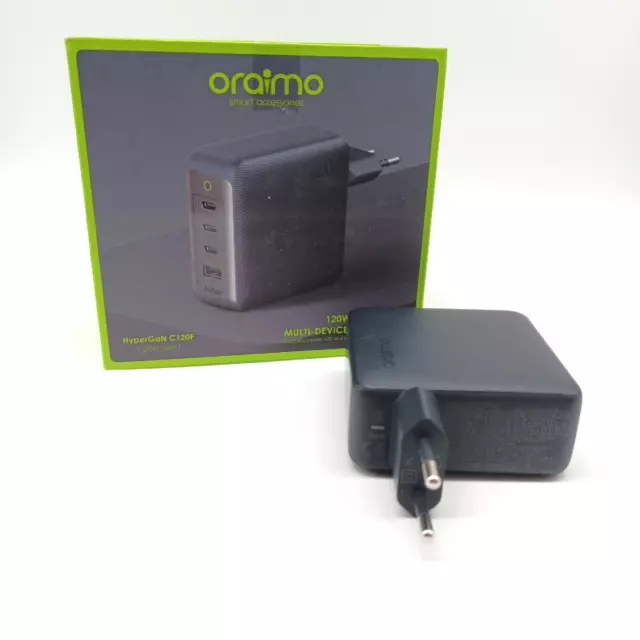 oraimo HyperGaN USB C Netzteil 120W 4 Ports Charger PD USB-C Ladegerät