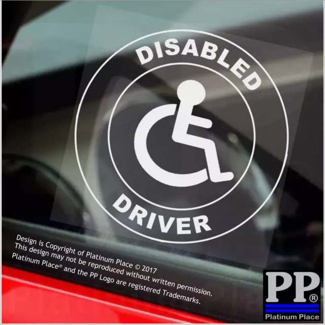 1x Disabled Driver CIRCLE Van Truck Window Stickers Disability Sign Car Badge
