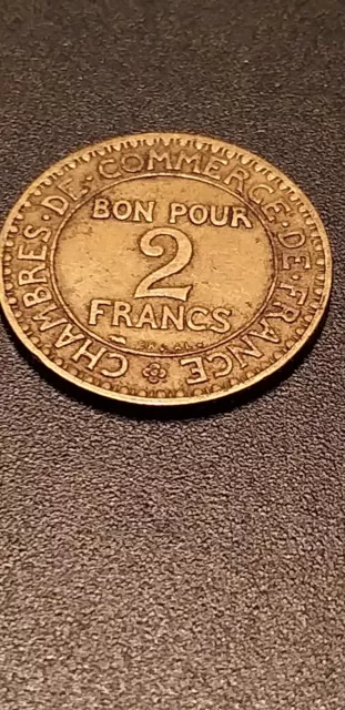 FRANCE 2 francs Chambre de commerce 1925 Graveur : J.-F. Domard (N25)