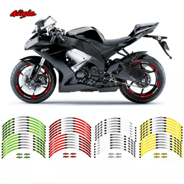 17" Rim Stripes Wheel Tape Sticker Decals For KAWASAKI NINJA 400 300 500/R 600R