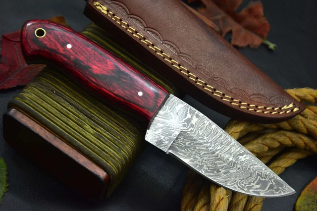 Custom 7.8"OAL Hand Forged Damascus Steel Hunting Knife Handmade (Q894-A) 2