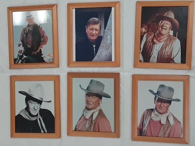 Qty (6) John Wayne Photos Photographs Framed 9 1/2" by 11 1/2"
