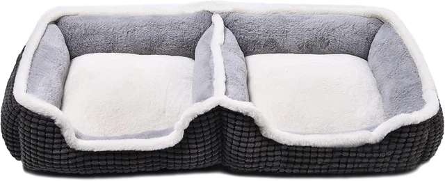 Dog Beds for Two Small Dogs, Double Cat Beds for Indoor Cats,Washabel Super Soft