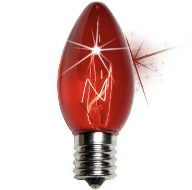 ┥500 unidades 🙂 bombillas de Navidad rojas transparentes incondescentes C9-7W