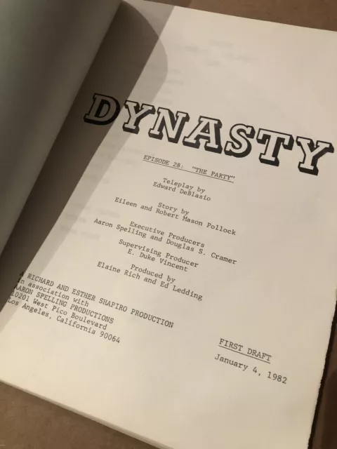 Rare DYNASTY Original & Vintage First Draft TV SCRIPT Joan Collins Ep 28 - 1982 2