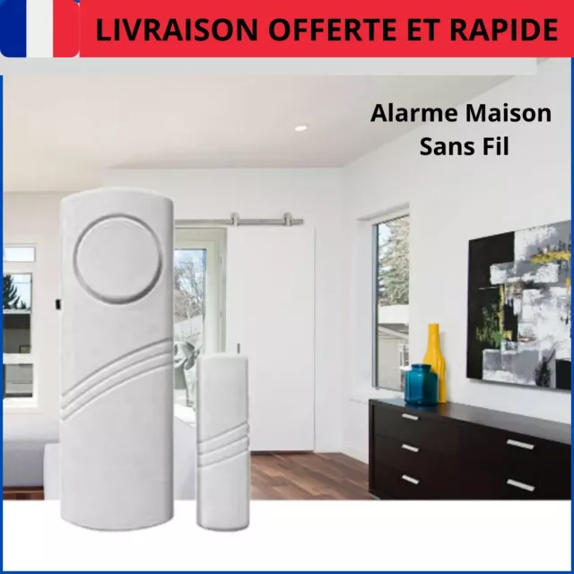 Alarme Maison Sans Fil Capteur Magnétique pour Porte et Fenêtre Anti Vol