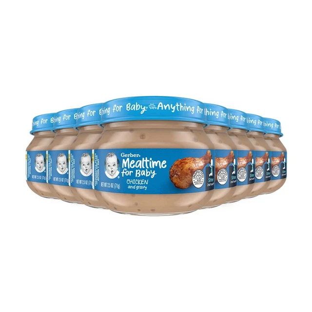 Gerber Baby Foods 2Nd Foods Meat, Chicken & Gravy, Mealtime for Baby, 2.5 Ounce