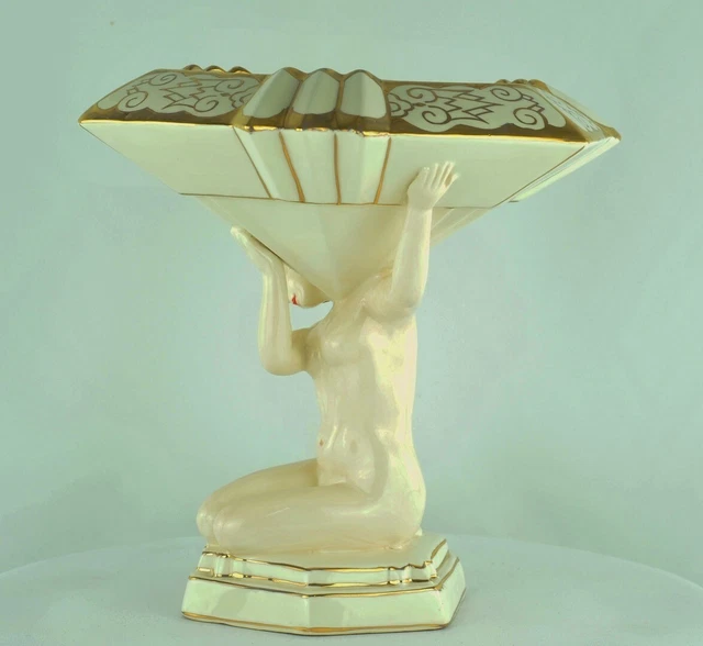 Florero Mata Hari Bañista Sexy Art Deco Estilo Art Nouveau Estilo Porcelana Esma 3