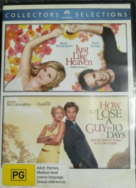 Just Like Heaven/How To Lose A Guy In Ten Days Region 4 GC DVD Free Shipping Aus