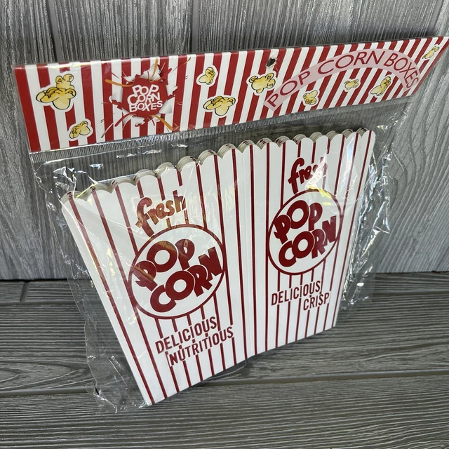 Paquete de 8 cajas de palomitas de maíz fiesta cumpleaños películas bolsas cartón