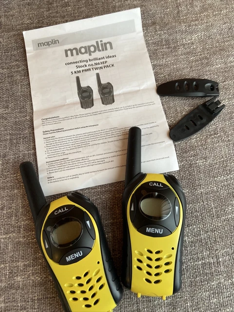 dividir herramienta Cordero MAPLIN TWIN PACK Two way Radio LCD - 5km Range 8 channels N.63EP Black Yellow £29.95 - PicClick UK dividir herramienta Cordero MAPLIN TWIN PACK Two way Radio LCD - 5km Range 8 channels N.63EP Black Yellow £29.95 - PicClick UK