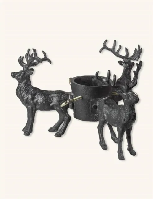 Victorian Trading Co NWD Three Stags Deer Cast Iron Christmas Tree Stand 23A