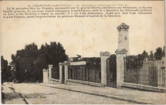 Cpa Champigny-Sur-Marne Military War Monument 1870 (47257)