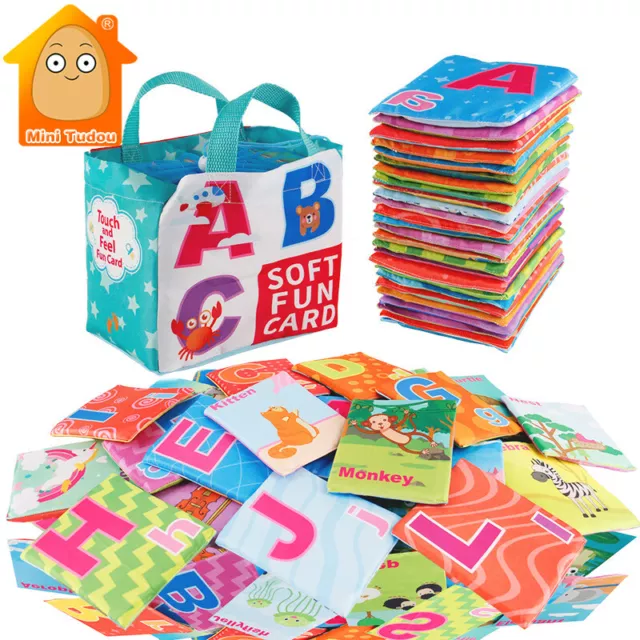 26PCS Soft Alphabet Cards Educational Flashcards with Storage Bag