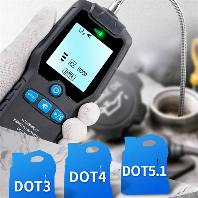 Brake Fluid Liquid Oil Moisture Tester With LED Display For DOT3 DOT4 DOT5.1