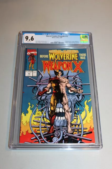 CGC 9.6 White Pgs Marvel Comics Presents 72 1st Weapon X Wolverine App BWS NM+