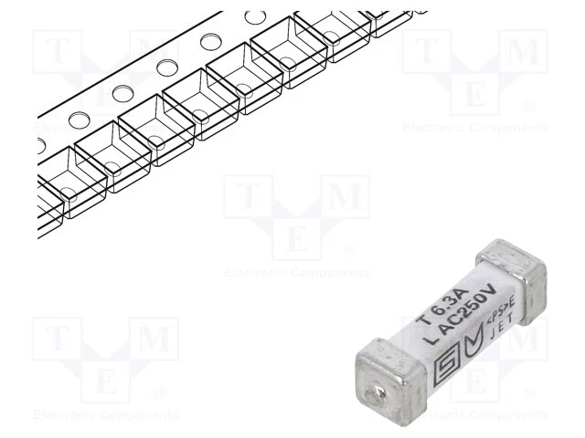 250VAC Fusible 6,3A 125VDC Céramique Sécurité : Schmelz SMD