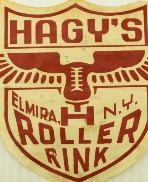 1930-50's Hagy's Roller Rink Elmira, NY Skating Label Vintage B7