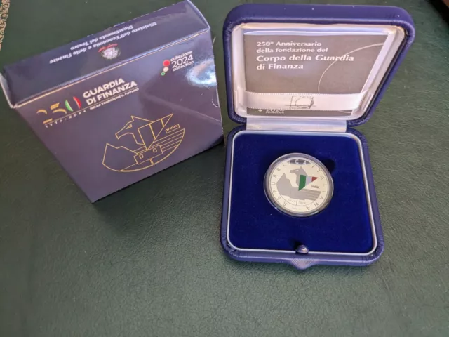 MONETA 5 EURO ITALIA 2024 -GUARDIA DI FINANZA-ARGENTO PROOF Spedizione Immediata