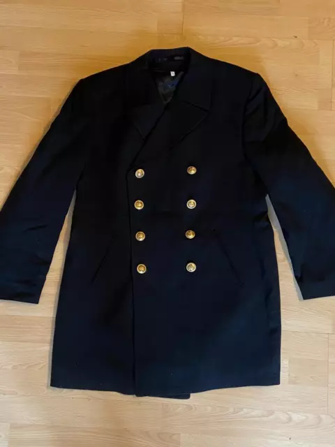 German Navy Double Breasted Black Pea coat/Greatcoat 1990s