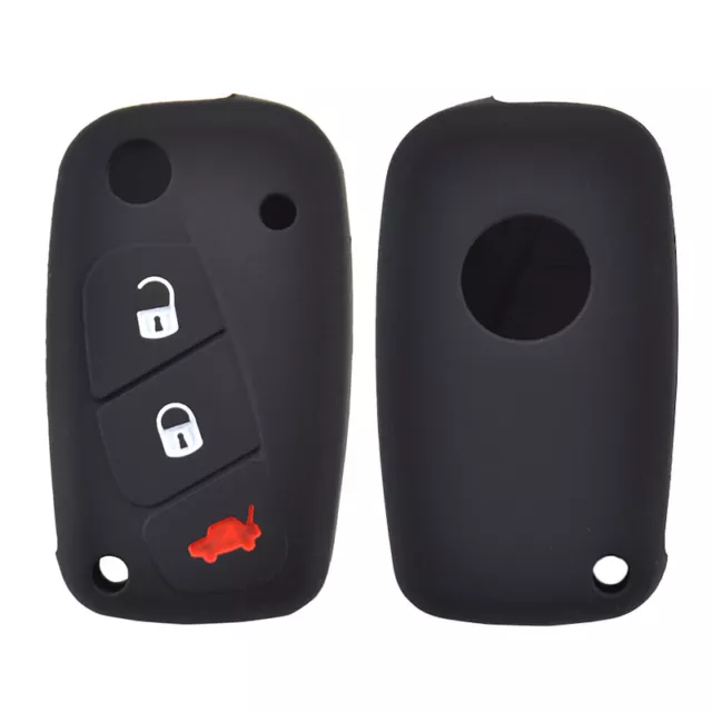 Housse de clé en silicone porte-clés pour Fiat Panda Idea Punto Stilo Ducato Citroen Nemo 3