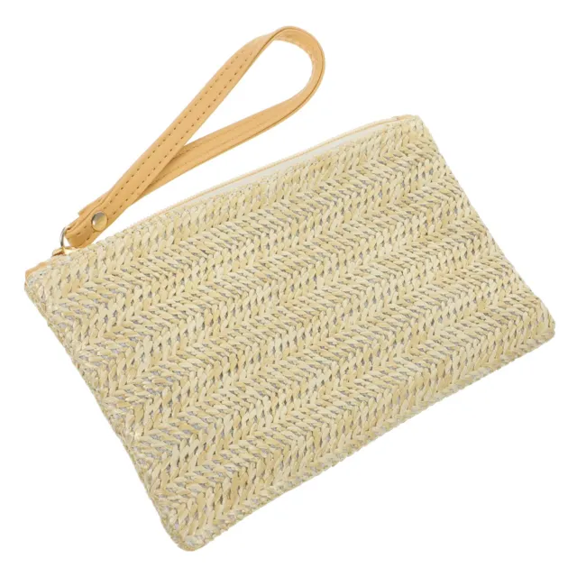 Clutch Wallet Purse Bag Bohemian Wristlet Straw Beach Bag Straw Clutch Handbag