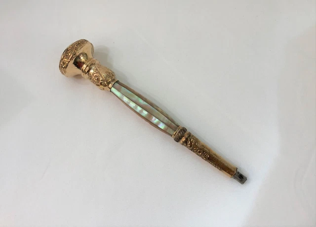 Pendentif Ancien Napoléon III Plaqué Or Rose Avec Corail Et Perle - XIXème Siècle
